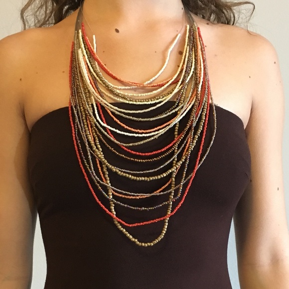 Classy Fashion Jewelry - NWT Boho Layered Necklace Beaded Tiered Seed Beads